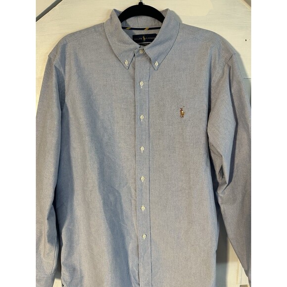 Polo Ralph Lauren Mens Sz XL Long Sleeve Oxford Button Down BSR BLUE Classic Fit - Picture 2 of 5